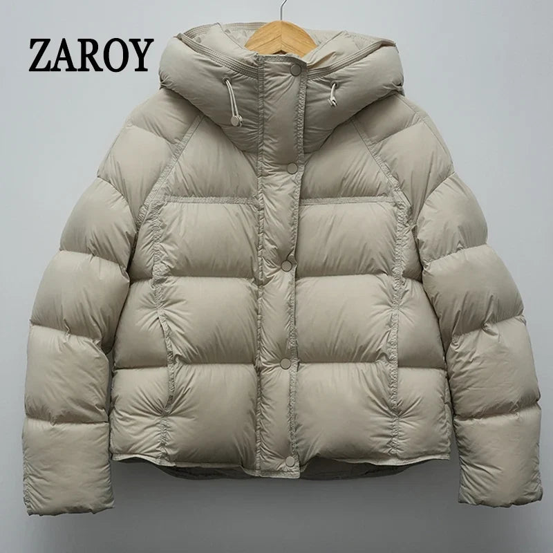 Women's padded quilted jacket with hood