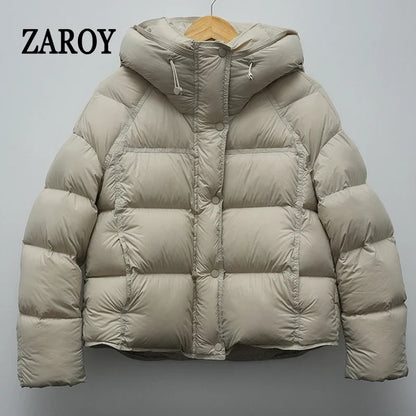 Women's padded quilted jacket with hood