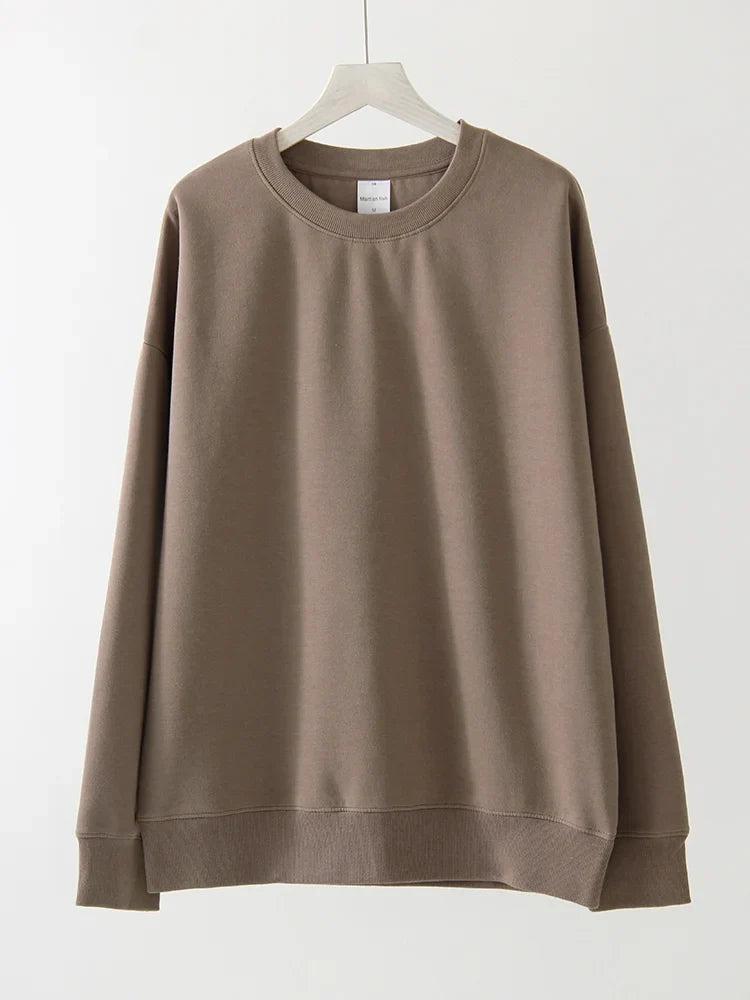Unisex Basic Crew-Neck Long-Sleeve Sweatshirt Pullover in Various Colors