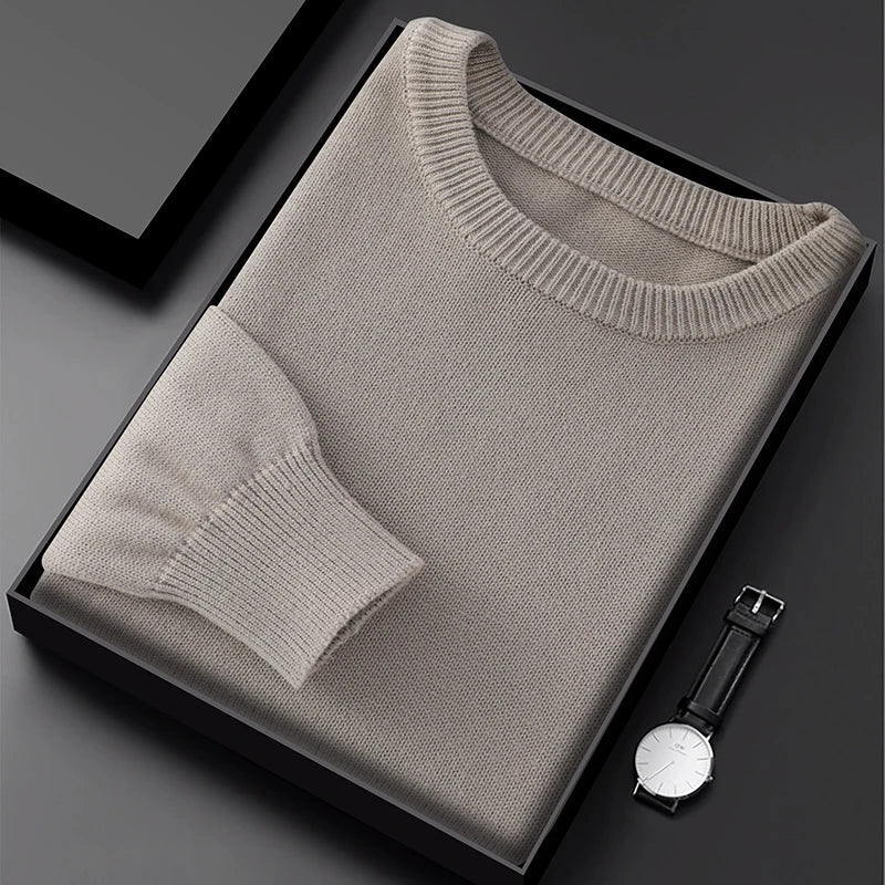 Men's crew-neck pullover knit pullover in various colors