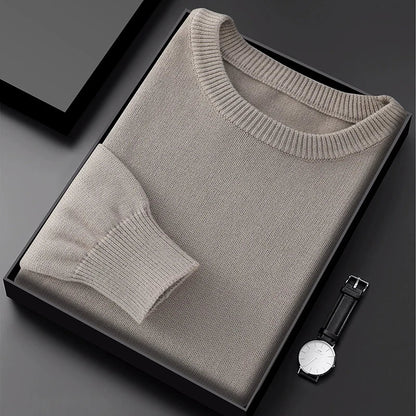 Men's crew-neck pullover knit pullover in various colors