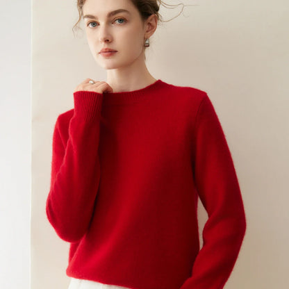 Damen Pullover Rundhalsausschnitt Langarm Weiches Material