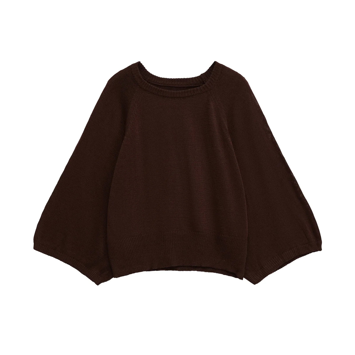 Women's Oversized Batwing-Sleeve Crew Neck Knit Sweater Cream