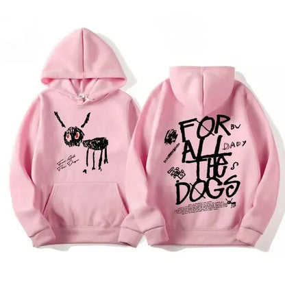 Hoodie mit Kapuze & Print vorne und hinten, Kängurutasche