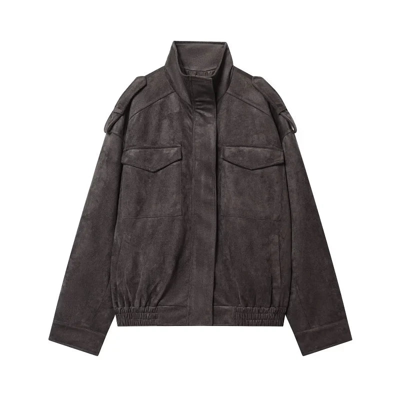 Übergangsjacke mit Stehkragen und Brusttaschen für Damen