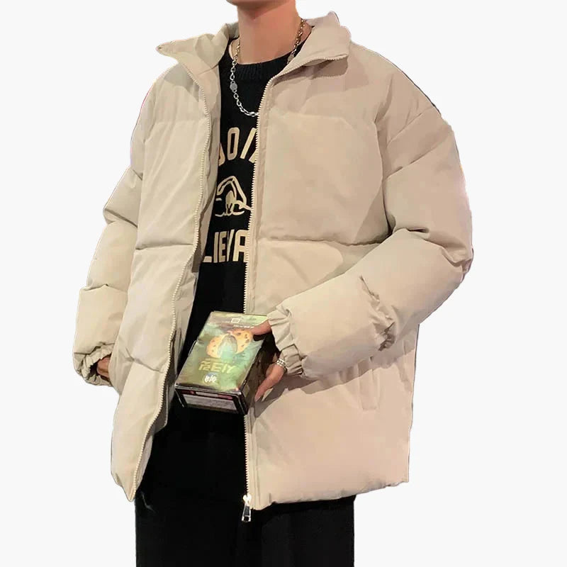 Men's winter quilted jacket in casual streetwear style – warm transitional jacket for everyday and leisure use