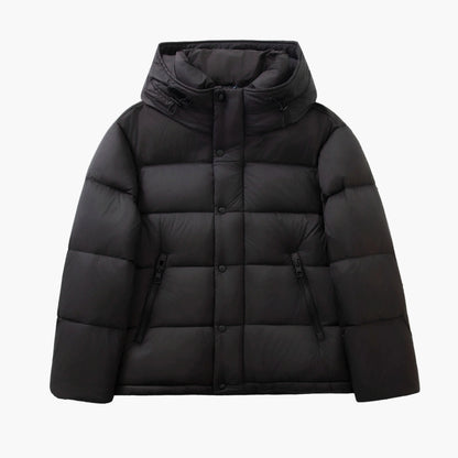 Men's winter quilted jacket with hood – casual outdoor puffer jacket for everyday and leisure