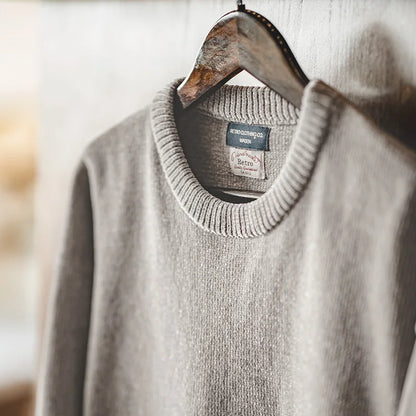 Men's pullover crew neck fine knit marled