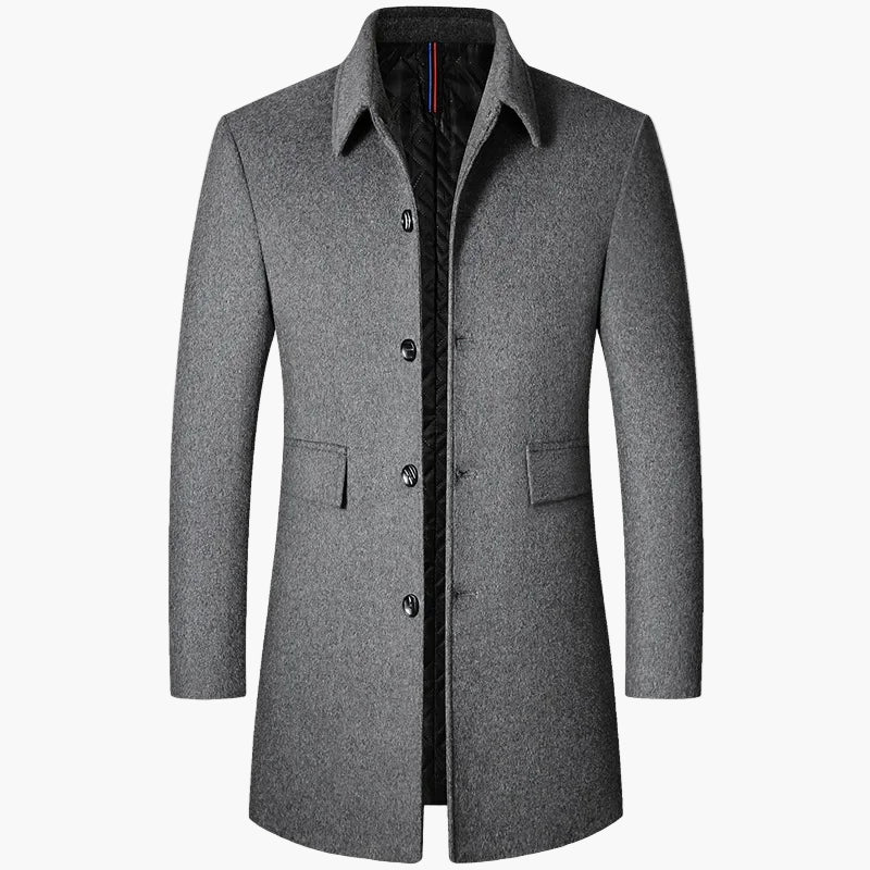Men's Modern Coat – Classic Lapel Coat in Korean Style, Mid-Length, for Autumn and Winter