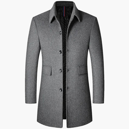 Men's Modern Coat – Classic Lapel Coat in Korean Style, Mid-Length, for Autumn and Winter
