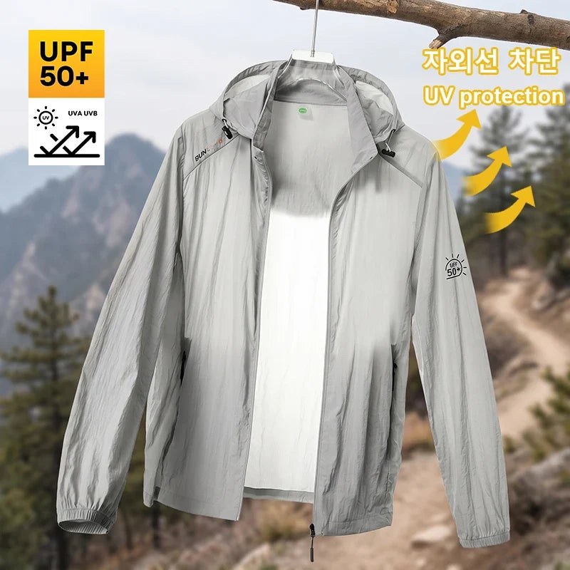 Leichte Kapuzenjacke Windbreaker mit Reißverschluss für Herren