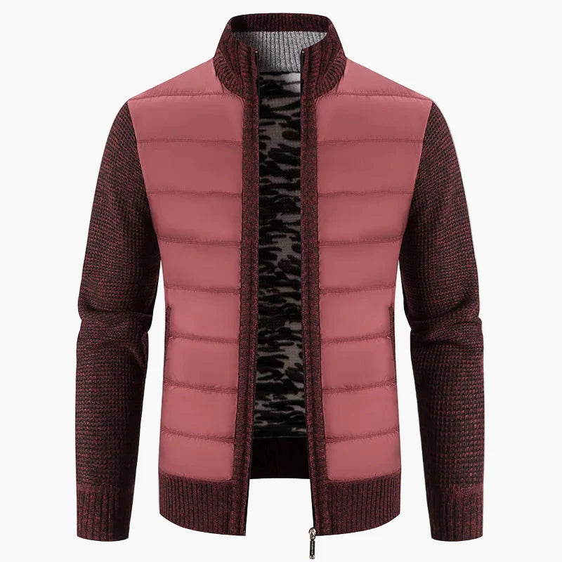 Men's quilted jacket with knitted sleeves – fashionable transitional jacket for everyday and leisure use