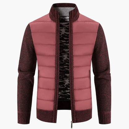 Men's quilted jacket with knitted sleeves – fashionable transitional jacket for everyday and leisure use