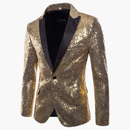 Men's Glitter Party Blazer – Eye-catching Sequin Blazer for Festive Occasions, Stage & Events