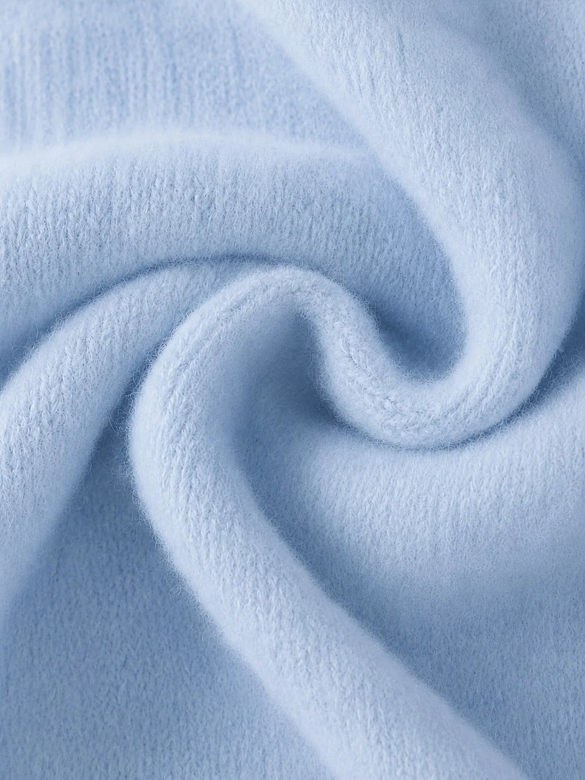 Women's light blue crew-neck knit sweater