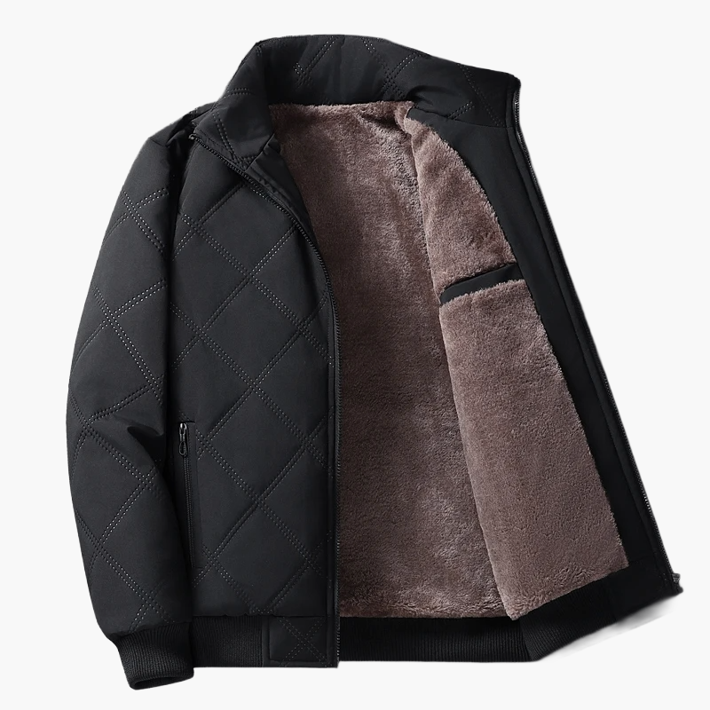 Men's quilted jacket with fleece lining – warm transitional jacket for everyday and leisure use