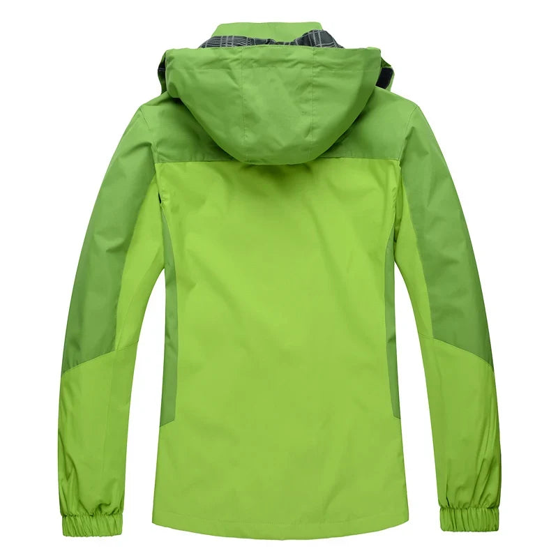 Outdoor Funktionsjacke für Damen Wasserdicht Winddicht Atmungsaktiv mit Kapuze