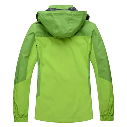 Outdoor Funktionsjacke für Damen Wasserdicht Winddicht Atmungsaktiv mit Kapuze