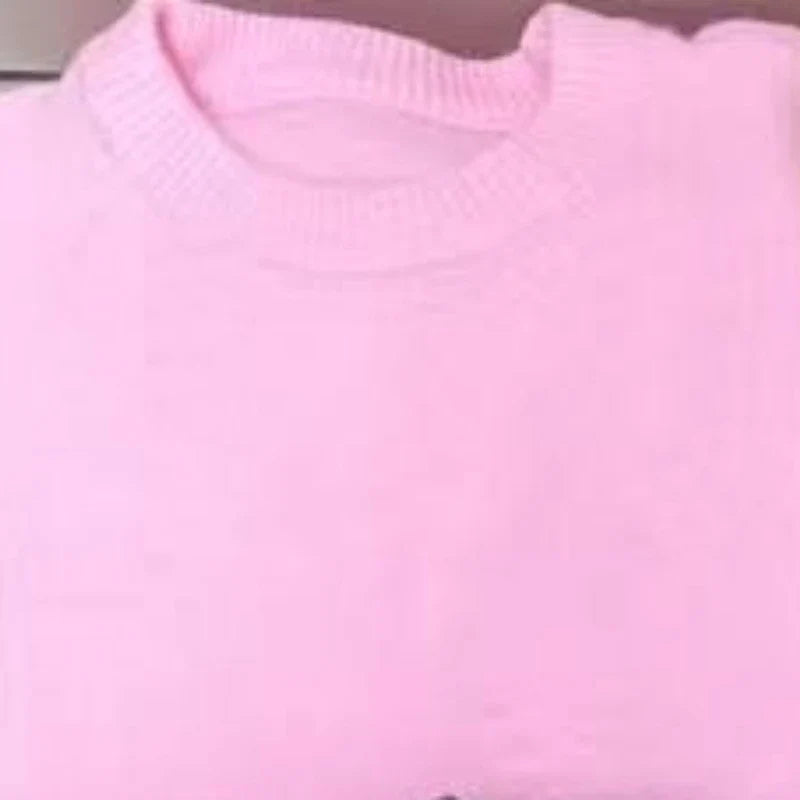 Women's oversized crew-neck long-sleeve knitted sweater