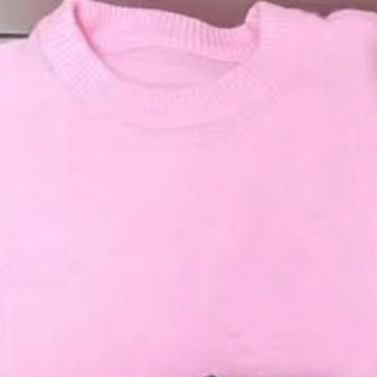 Women's oversized crew-neck long-sleeve knitted sweater