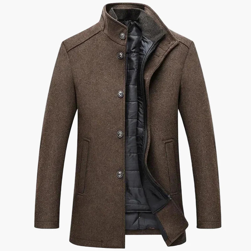 Men's Classic Winter Coat with Stand-up Collar – Elegant Business and Casual Style