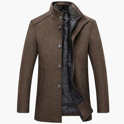 Men's Classic Winter Coat with Stand-up Collar – Elegant Business and Casual Style