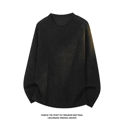 Unisex Langarm Pullover Oversized Rundhals Strukturmuster