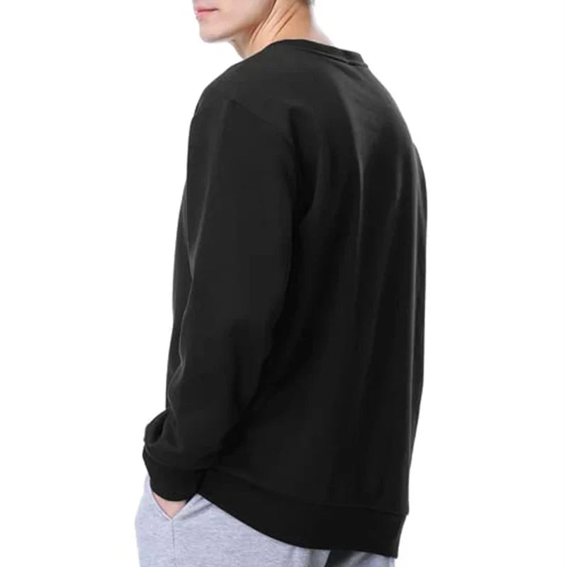 Unisex cotton-blend crew-neck sweatshirt, long sleeves, casual sweater