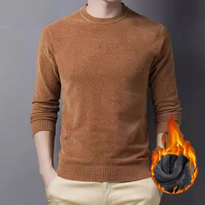 Men's crew-neck long-sleeve pullover winter warm knit pullover