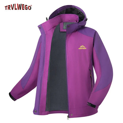 Outdoor Funktionsjacke für Damen Wasserdicht Winddicht Atmungsaktiv mit Kapuze