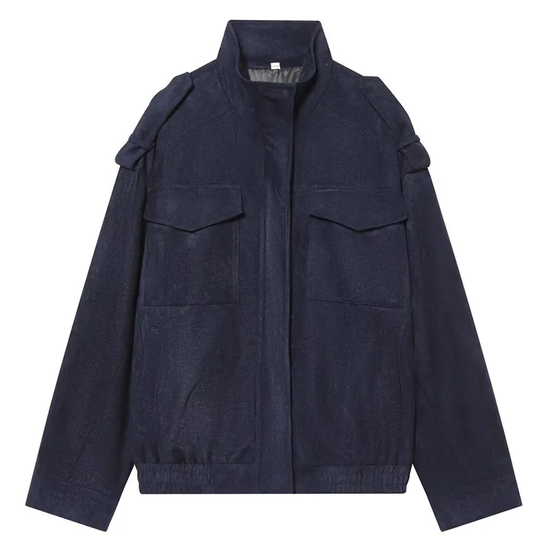 Übergangsjacke mit Stehkragen und Brusttaschen für Damen