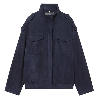 Übergangsjacke mit Stehkragen und Brusttaschen für Damen