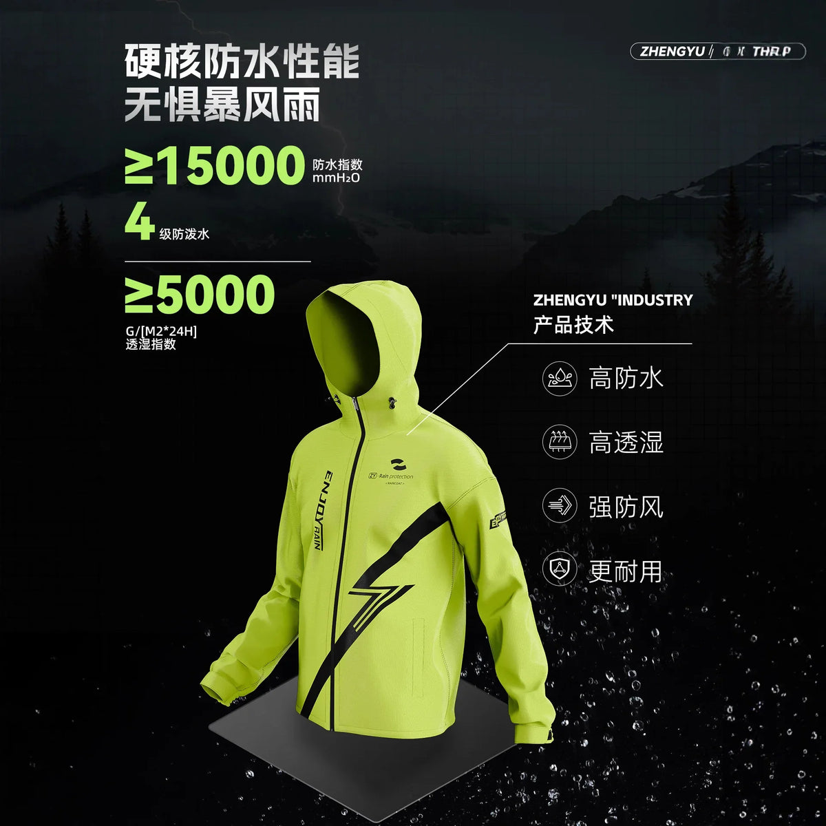 Regenanzug Herren Wasserdicht Neon Grün Schwarz Motorrad Regenbekleidung Set