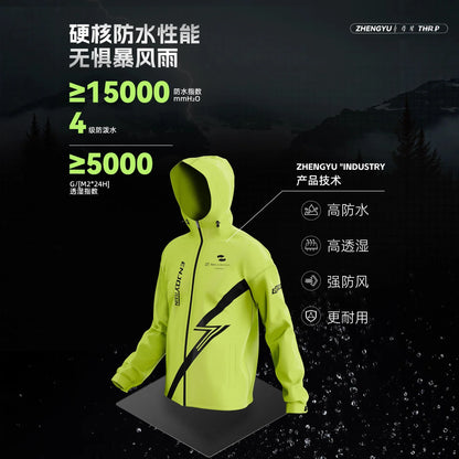 Regenanzug Herren Wasserdicht Neon Grün Schwarz Motorrad Regenbekleidung Set
