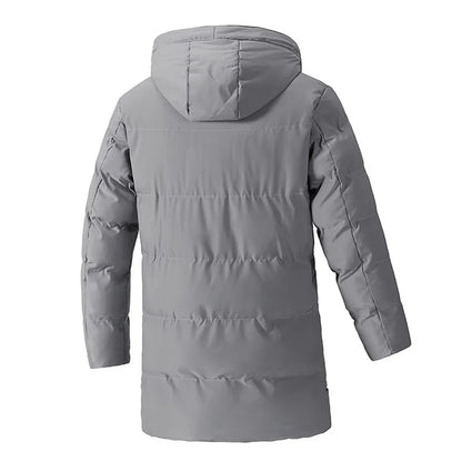 Herren Winter Steppmantel mit Kapuze Lang Wasserabweisend Warm Jacke