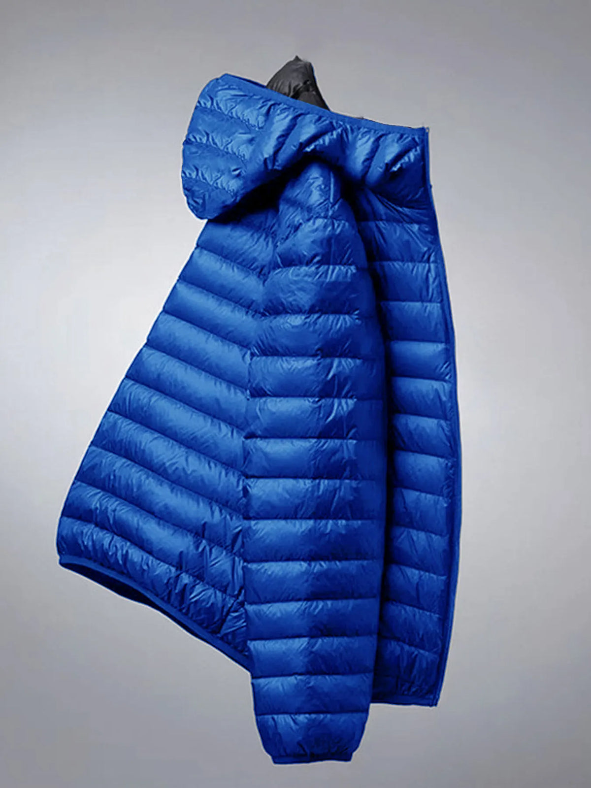 Padded quilted jacket with hood for men - lightweight and windproof, various colors