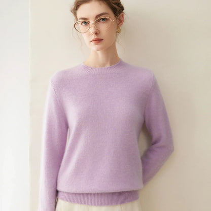 Damen Pullover Rundhalsausschnitt Langarm Weiches Material