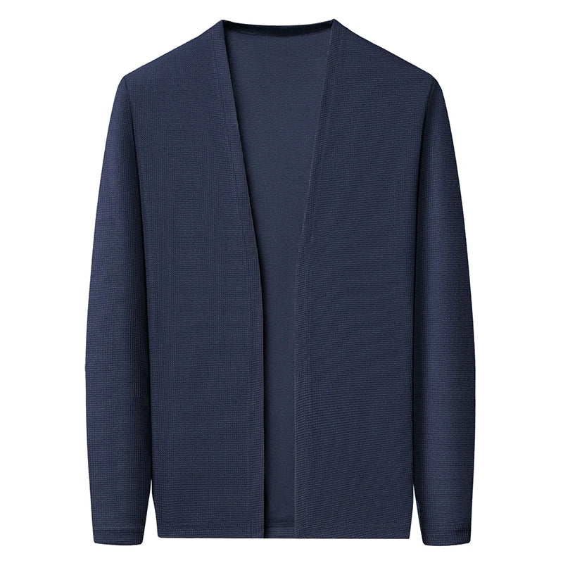 Herren Cardigan Offen Langarm V-Ausschnitt Strickjacke