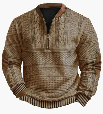 Herren Pullover mit halbem Reißverschluss – Stilvoller Strick-Look für Herbst und Winter