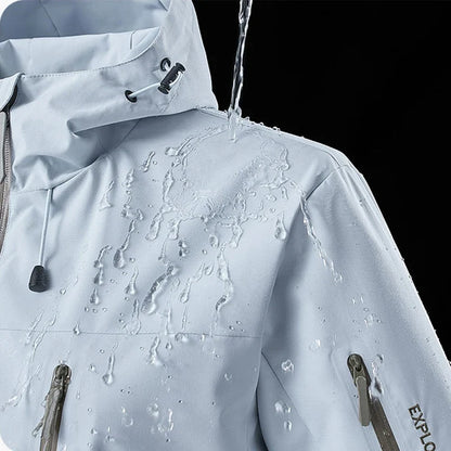 Unisex Kapuzenjacke Outdoor Wasserdicht mit Reißverschlusstaschen