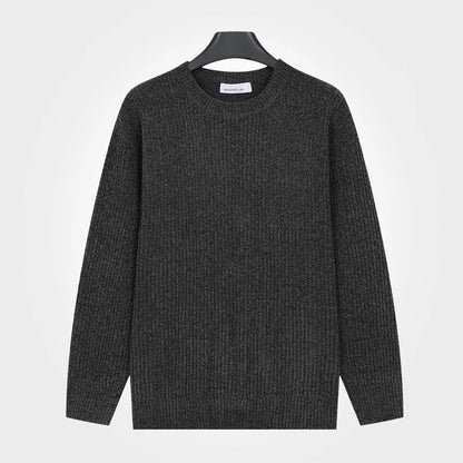 Men's ribbed-knit crew-neck long-sleeve sweater