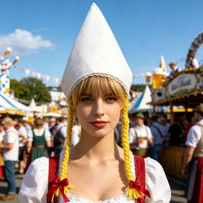 Dirndl mit Schürze Trachtenkleid traditionell Spitzenbluse Mieder Oktoberfest