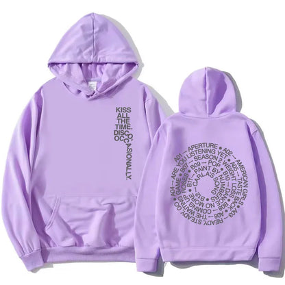 Unisex hoodie with hood, kangaroo pocket, and lettering