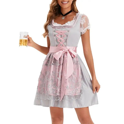 39BB Beer costume, dirndl, dress, blouse, apron, German Bavarian Oktoberfest costume set