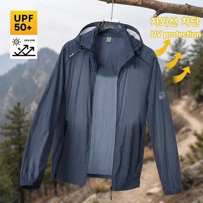 Leichte Kapuzenjacke Windbreaker mit Reißverschluss für Herren