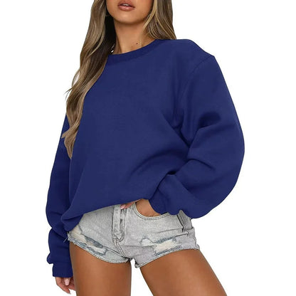 Women's Oversized Crew-Neck Long-Sleeve Sweatshirt