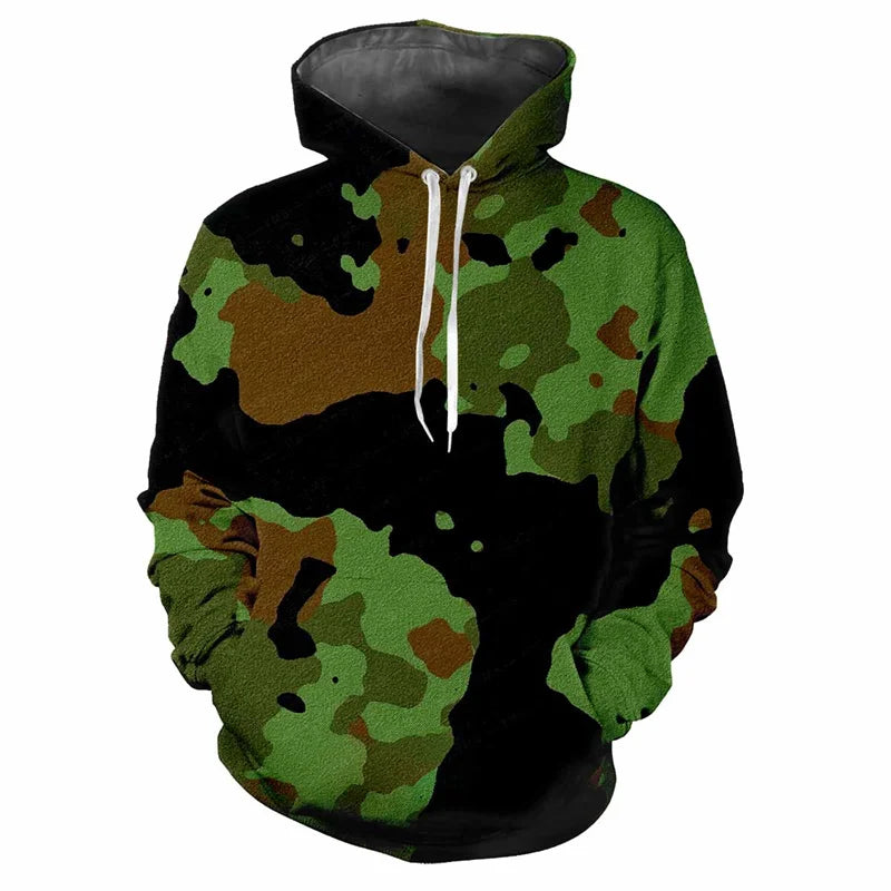 Kapuzenpullover Herren/Unisex Camouflage Muster mit Kängurutasche