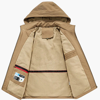 Men's outdoor casual jacket with hood – windproof & warm, ideal for autumn and winter