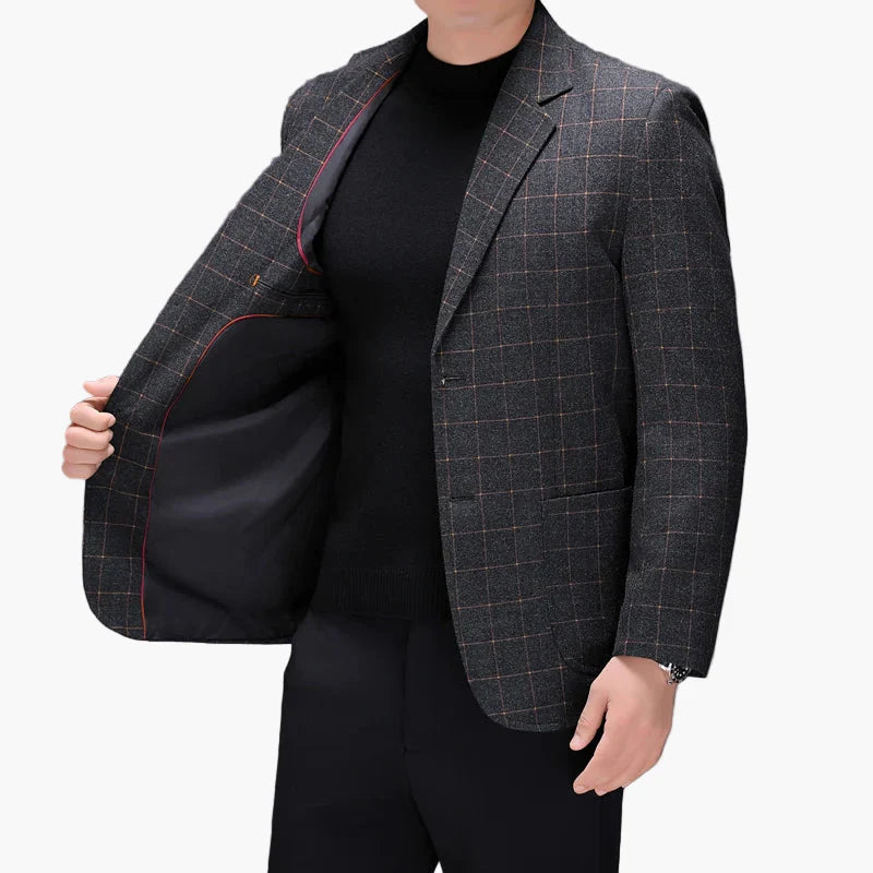 Men's Blazer Modern Checked Business Casual Elegant