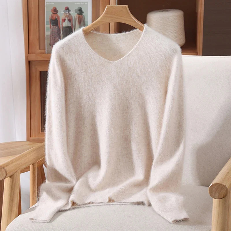 Soft V-Neck Long-Sleeve Sweater